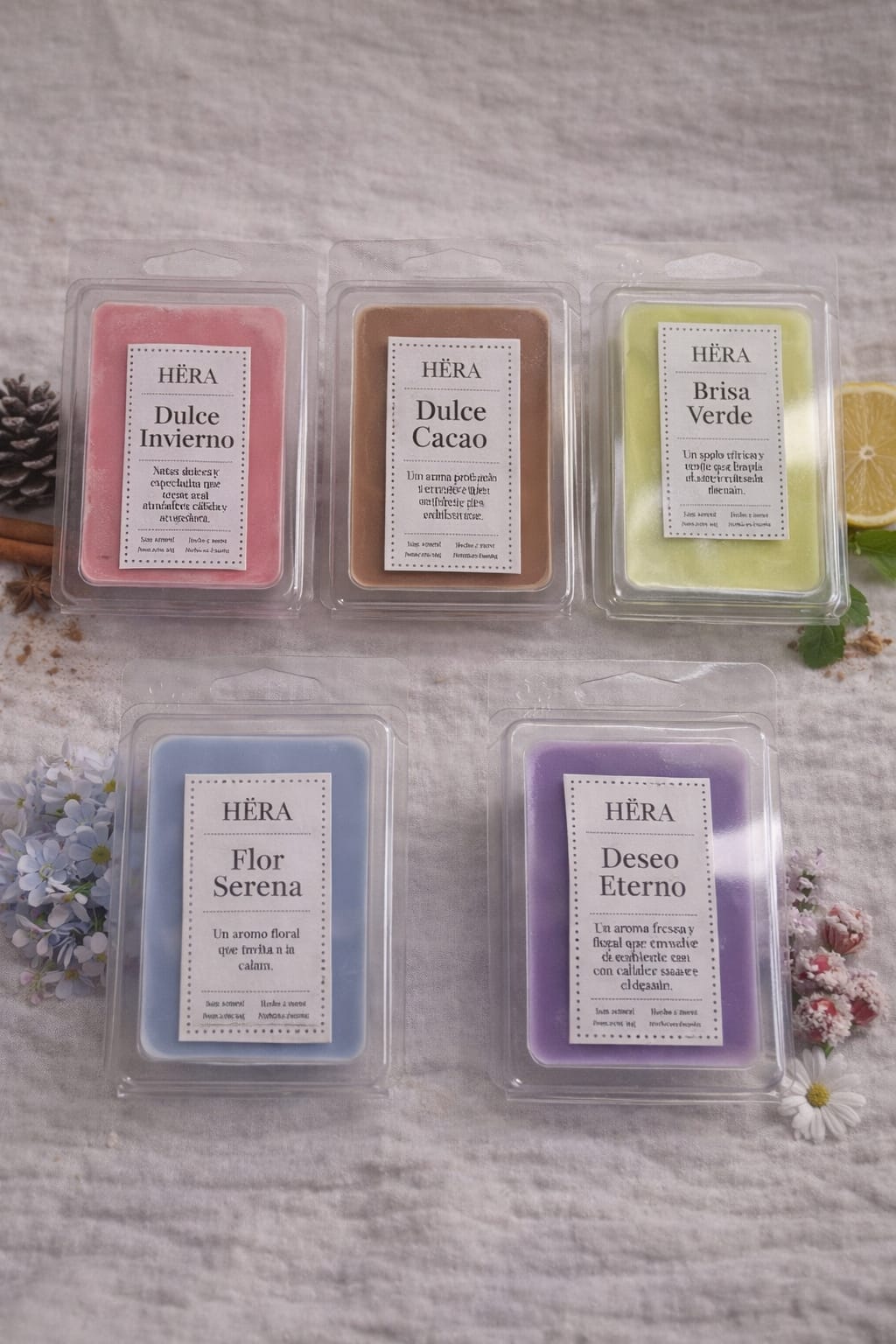 Pack de regalo Hera Aroma con velas y wax melts