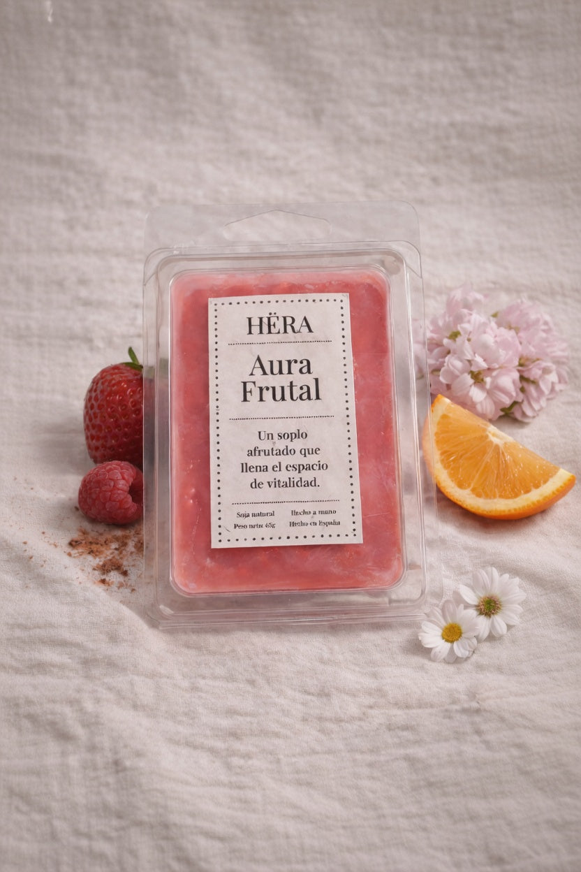 Aura Frutal – Wax Melt de Cera de Soja | Frambuesa, Granada y Rosa