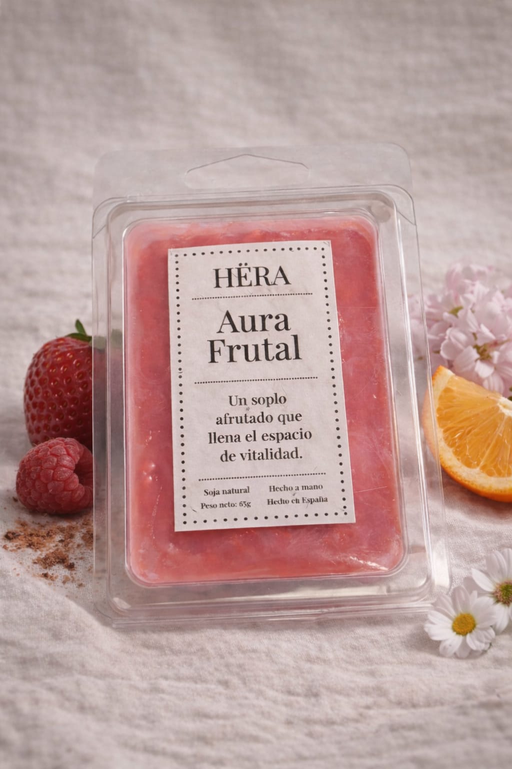 Aura Frutal – Wax Melt de Cera de Soja | Frambuesa, Granada y Rosa