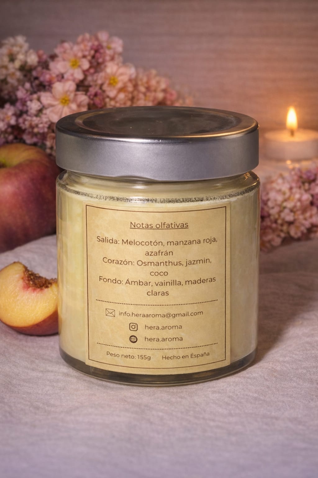 Aura de Melocotón – Vela Aromática Hëra