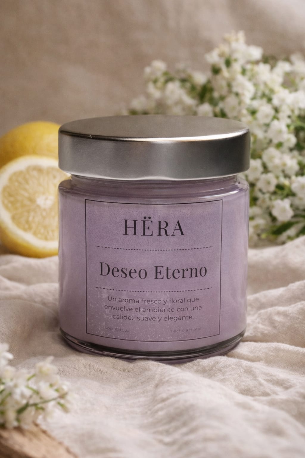Deseo Eterno – Vela de Cera de Soja | Bergamota, Jazmín y Sándalo