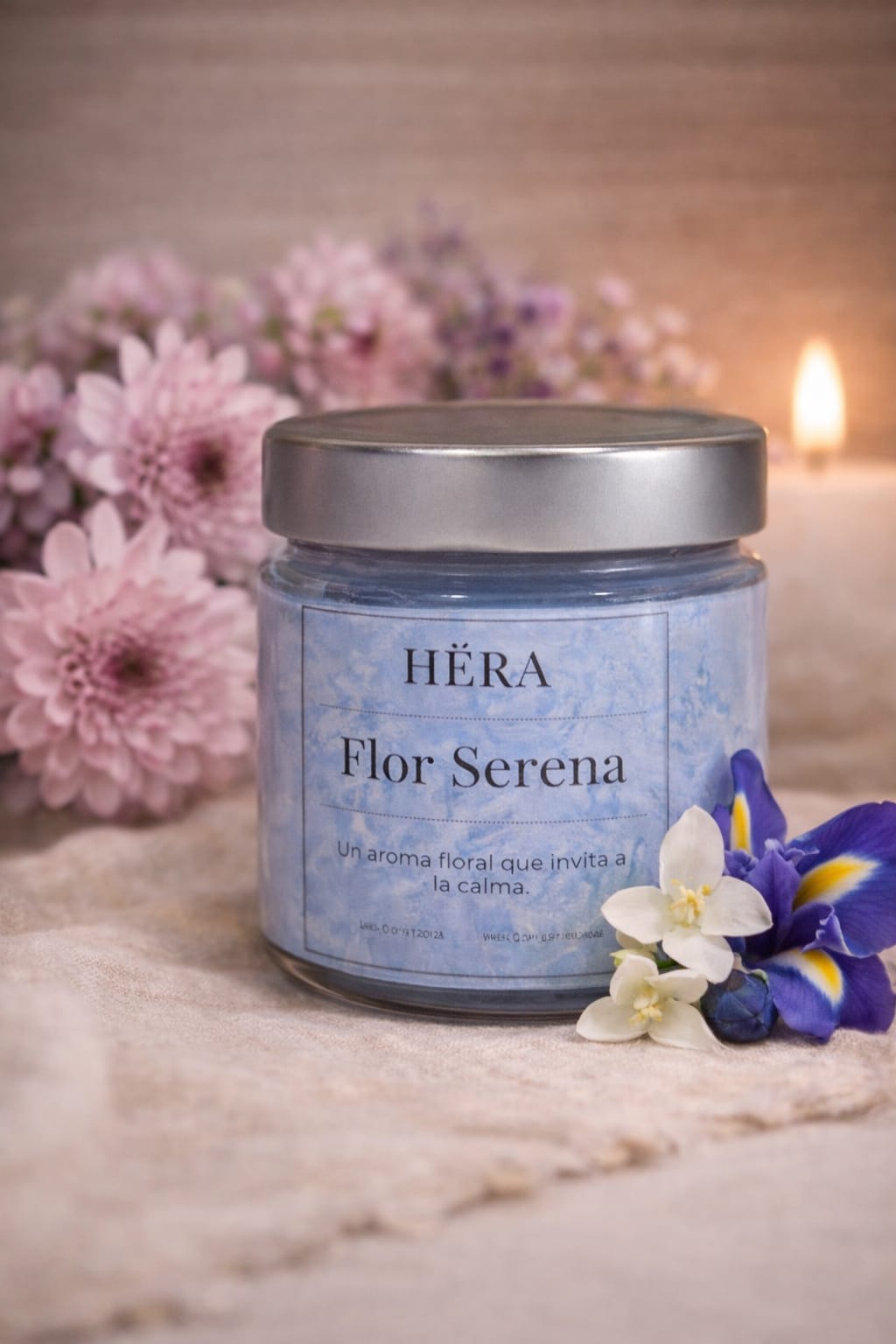 Flor Serena – Vela de Cera de Soja | Jazmín, Lirio del Valle y Ámbar